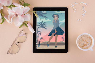Female Portrait Illustration artwork clothing design digital illustration fashion female flat girl happiness illustration illustration digital landscape minimal model portrait tropical vector woman