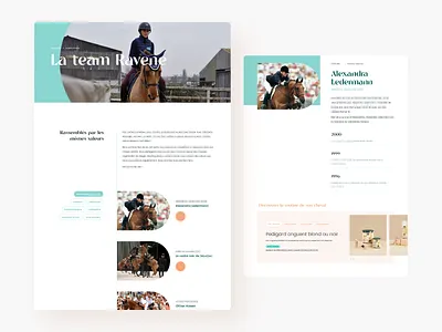 Laboratoire Ravene - Team page about me about us article blog desktop green horse horses portrait product profile team ui ux website