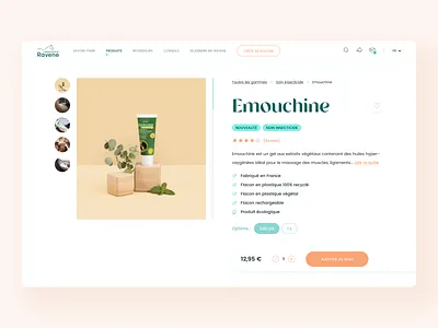 Laboratoire Ravene - Product page article article detail desktop detail e commerce e shop ecommerce eshop interface page product product shop ui ux website