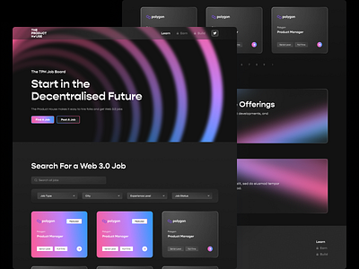 Web3 Job Board Design glassmorphism job board product design web design web3