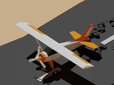 Low poly airplane 3d modeling in Blender 3d 3d model 3d render air airpalne animation blender cycle render design low poly lowpoly space