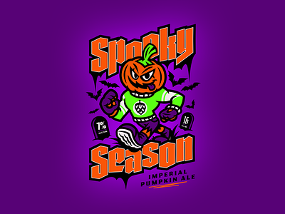 Spooky Season - Design beer beerdesign beerlabel branding brewery can design halloween illustration label logo mascot pumpkin season spooky tshirt vector
