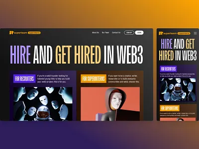 Superinterns Redesign Concept - Design Challenge blockchain cruptocurrency crypto desktop freelance interns internship mobile recruiting redesign superinterns ui ui design web design web3
