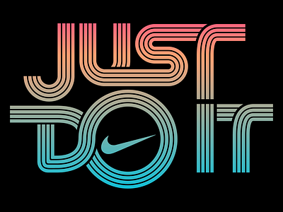 Just do it design inspiration lettering motivation positive thinking retro type typography vector vintage