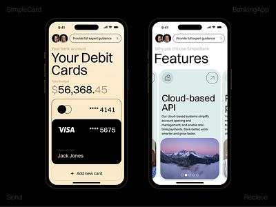 Banking App analytics api app bank banking business card cloud credit card digital bank finance fintech minimal mobile app modern ui money startup transaction ui ux