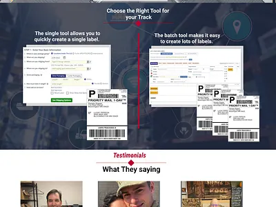 Re-design of landing page of shipthrifty.com