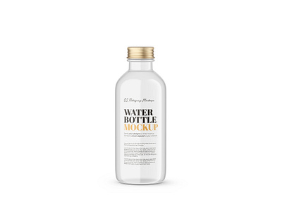 Water Bottle 5 3d render blender 3d bottle drink editable glass gold healthy metallic lid mineral mockup package photoshop product psd silver smart object template visualization water