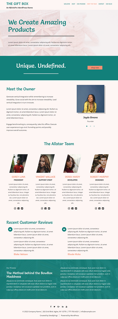 Gift Shop | Staff Page | Nfinite WordPress Theme web design wordpress wordpress template wordpress theme