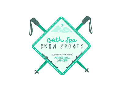 BSU snowsports committee badge club graphic design illustration snow sports society uni university
