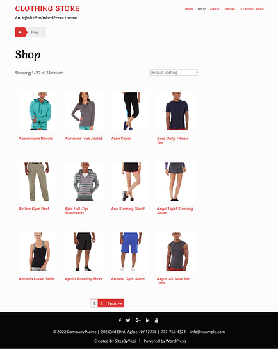 Clothing Store | Shop Page | Nfinite WordPress Theme web design wordpress wordpress template wordpress theme