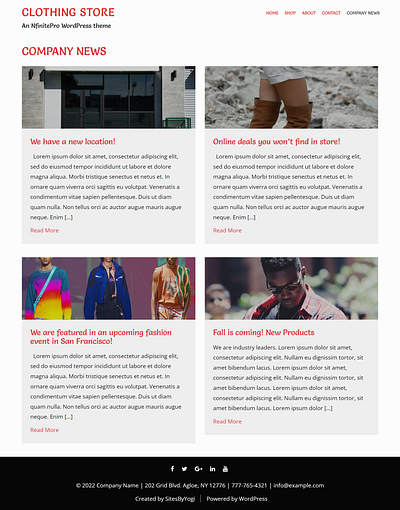 Clothing Store | Blog Page | Nfinite WordPress Theme web design wordpress wordpress template wordpress theme