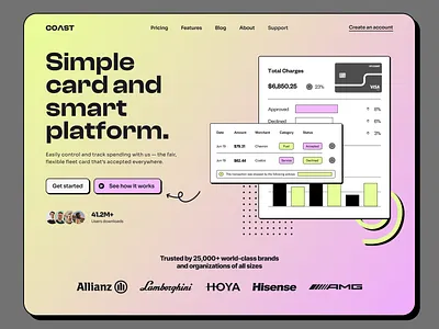 COAST — Header Design for a Landing Page 3d branding design digital agency figma header hero html5 illustration it agency it solutions landing page logo ui ux web design web digital web3 website design wordpress