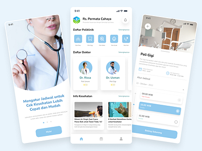 Rs. Permata Cahaya - Hospital Mobile App design interface hospital hospital app hospital application medical medical app mobile app mobile application ui uiux ux