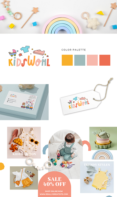 Kids shop logo abstract branding design graphic design logo vector