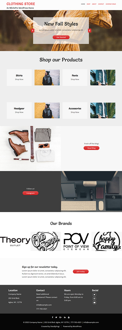 Clothing Store | Home Page | Nfinite WordPress Theme web design wordpress wordpress template wordpress theme