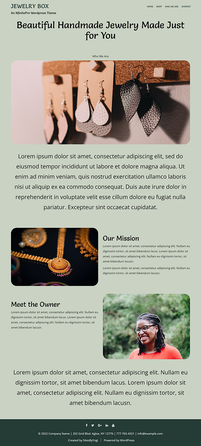 Jewelry Shop | About Page | Nfinite WordPress Theme web design wordpress wordpress template wordpress theme