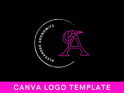 Premade A Letter Floral Canva Logo Template a brand identity branding canva design feminine logo floral logo illustration letter logo logo logo design template