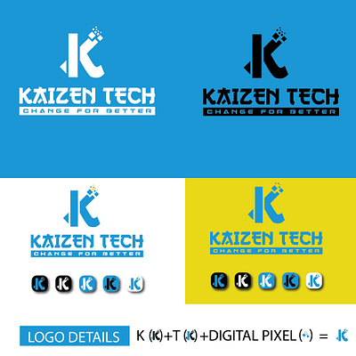 KAIZEN TECH LOGO branding graphic design logo motion graphics ui