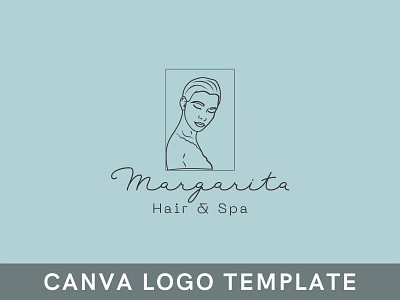 Premade Feminine Woman Canva Logo Template beauty logo brand identity branding canva design feminine logo hand drawn logo logo design template woman logo