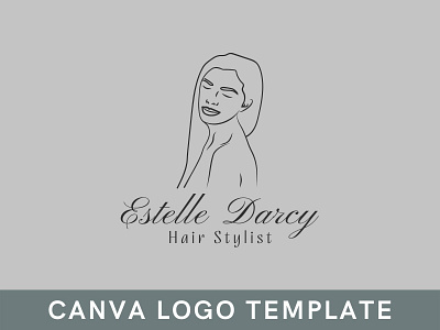 Premade Feminine Woman Canva Logo Template beauty logo brand identity branding canva design feminine logo illustration logo logo design saloon spa template woman logo