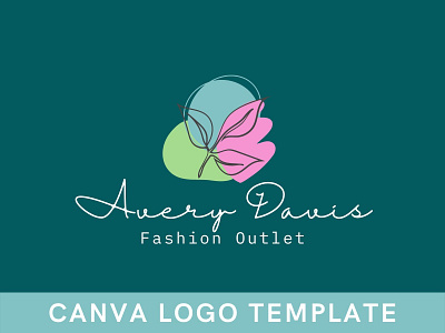 Premade Beautiful Floral Canva Logo Template brand identity branding canva design feminine logo floral logo flower logo hand drawn illustration logo logo design template