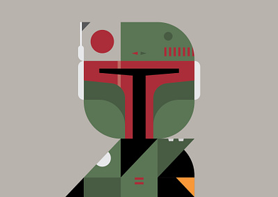 Boba Fett in Pikemen art artwork boba fett design graphicdesign illustration mandalorian minimalist star wars vector