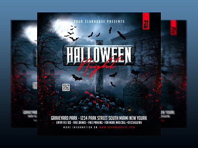 Halloween Flyer club club flyer event flyer design halloween halloween flyer halloween night halloween party happy halloween holiday horror instagram pumpkin pumpkin craving scary skull social media post spooky spooky month spooky night