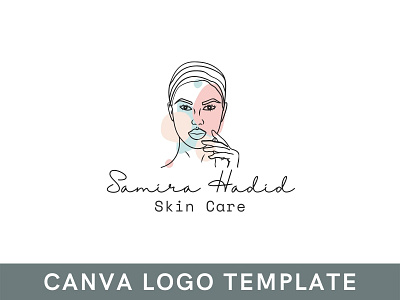 Premade Feminine Woman Canva Logo Template beauty logo brand identity branding canva design feminine logo illustration logo logo design template woman logo