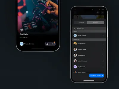 Streaming App figma live chat members modal streaming app trending ui