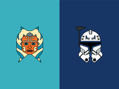 Ahsoka Tano + Captain Rex adobe illustrator ahsoka tano branding captain rex design icon icon design illustration illustrator star wars