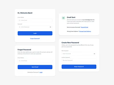 Reset Password Flow create new password forgot password form login login form minimalism minimalistic reset password ui ui components ui forms ux