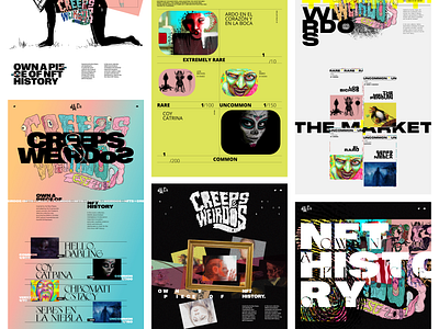 Creeps & Weirdos - Web Design graphic design layout nft typography web design