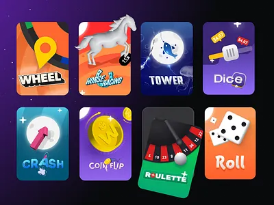 Casino Games Thumbnails betting betting casino branding casino game casino games thumbnails design gambling game graphic design illustration logo ui