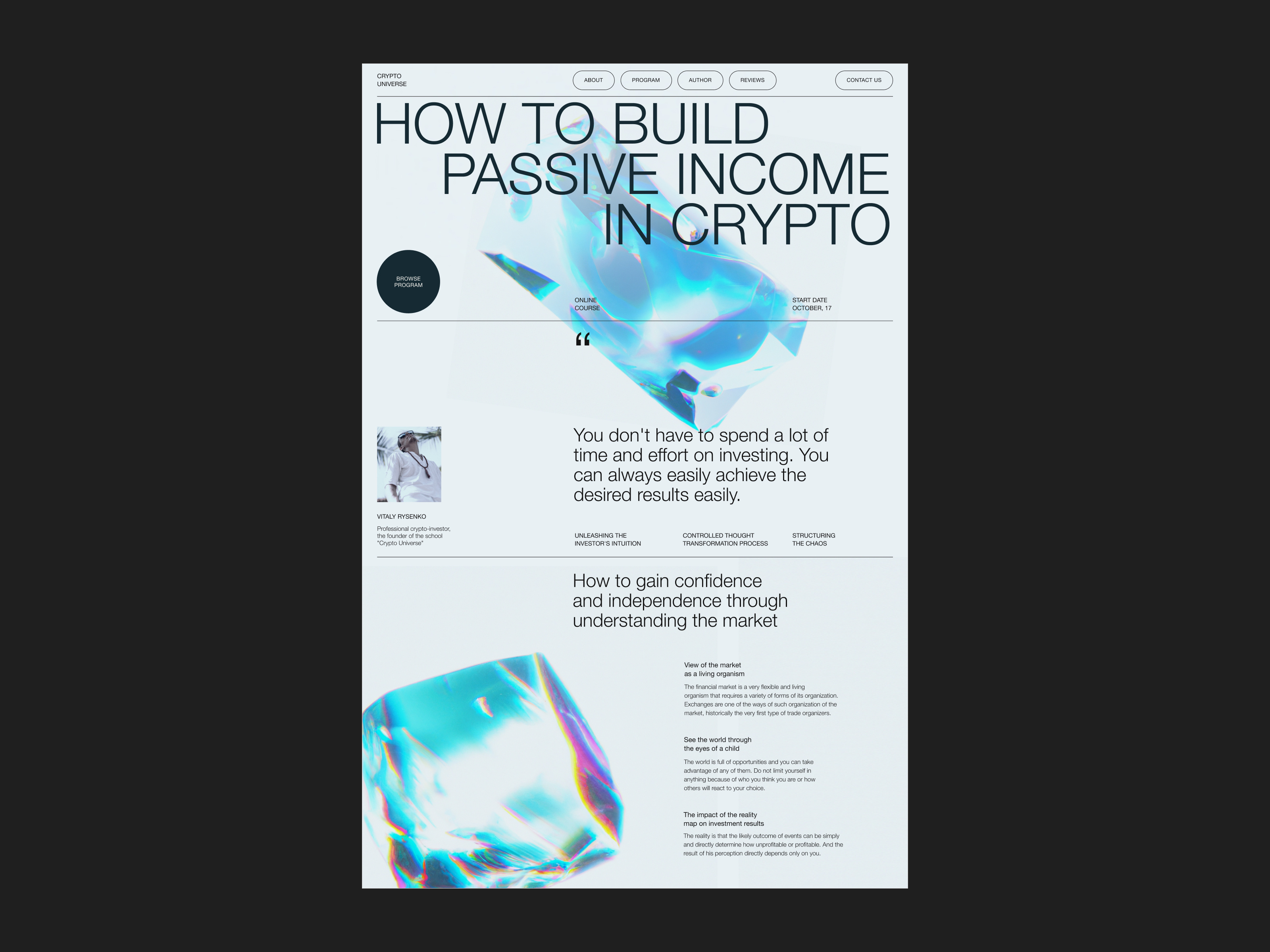 Crypto education: Key visual #2 align b2c crypto crypto currency crypto market crystal edtech education gray grid swiss grid web website