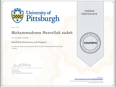University of Pittsburgh certificate desability design ux ux des ux research