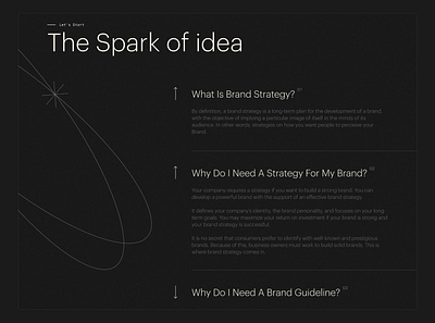 Expanded FAQ Website Design black black white brand branding clean design faq minimalist page layout the spark ui design ux website website design