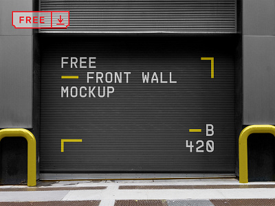 Free Front Wall Mockup branding design download free freebie identity logo mockup mockups psd storefront template typography wall