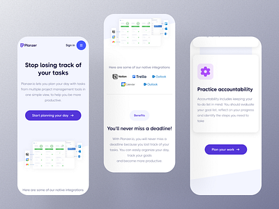 Planzer Home Page Redesign design figma mob mobile design product design ui ux web design