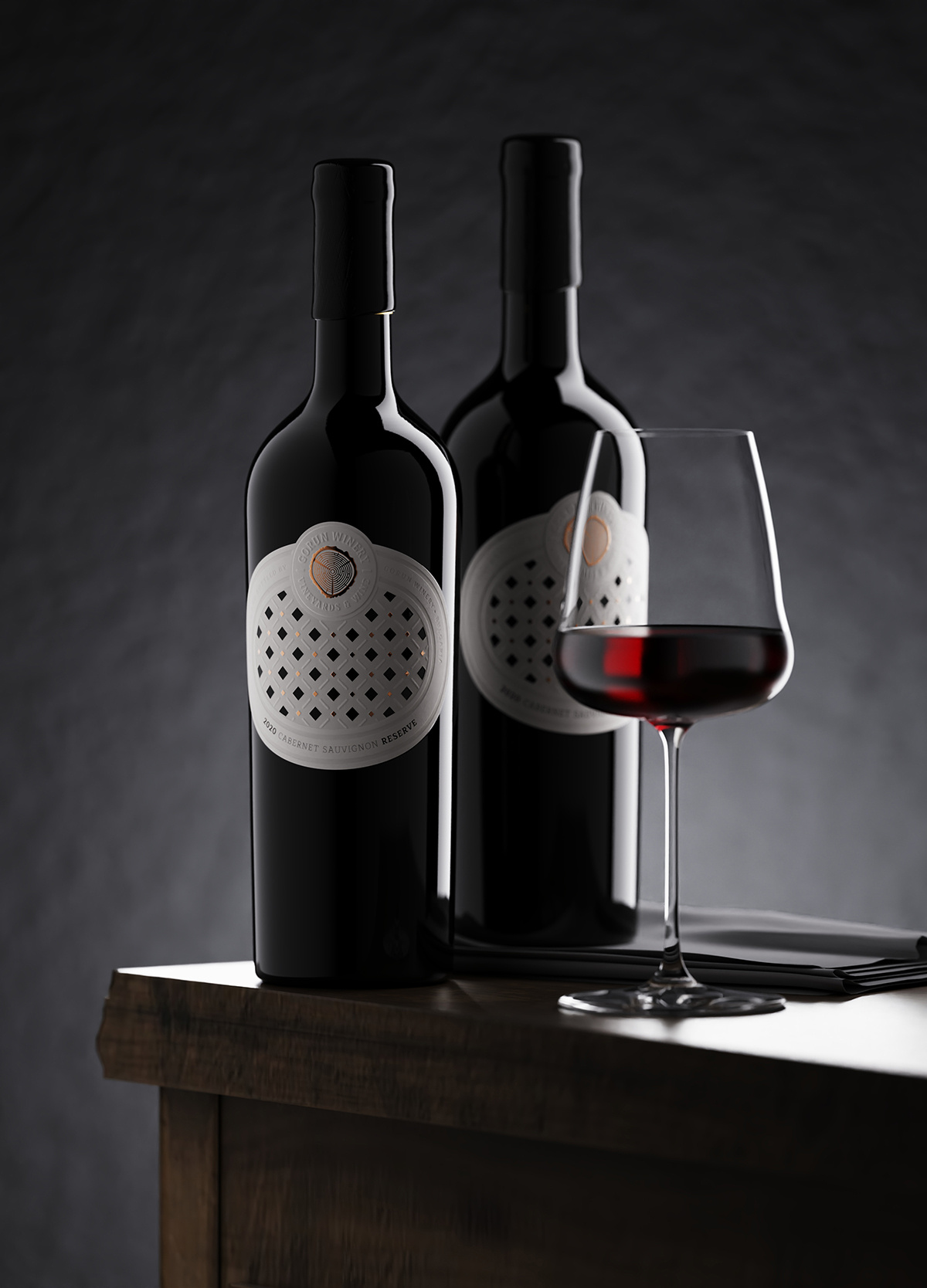 Gorun Reserve by the Labelmaker best wine label debossed wine label embossed wine label gorun winery jordan jelev strategic branding the labelmaker wine and design wine branding wine design wine label art wine label design wine label inspiration wine lover wine packaging