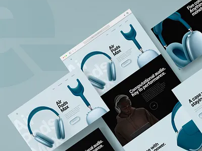 Apple Air Pods Max concept aipods max airpodmax airpods apple clean design figma flat headphones interface minimal photoshop product product page shop shopping ui ux web website