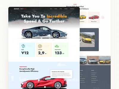 Ferrari Website Redesign | Car Website Design agency car landing page car website design experience interface landing landing page minimal rent a car web web site design website website design