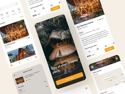 Hotelia mobile app - Travel app - Hotel app app design hotel iphone minimal minimalist mobile travel typography ui website
