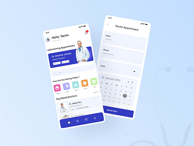 Medical Mobile App app clean clinic design doctor doctor appointment health healthcare hospital interface iso medical ap medicine minimal minimalist mobile patient app ui ui design ux