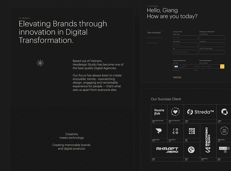 Dark Mode Website Design by Hey Design Studio on Dribbble