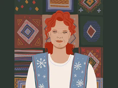 4/30 Female fashion trendy portrait of Susan Sarandon beautiful character children book illustration cute fashion fashion portrait female illustration illustrator patchwork picture book portrait susan sarandon vector woman