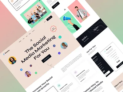 Social Media Marketing Agency Website advertising agency landing page business clean ui creative design design service home page interface landing page marketing marketing agency marketing strategy minimal online marketing social media social media marketing social media templates top web design 2022 webdesign website design