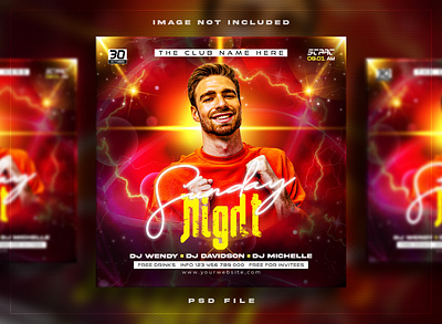Night club party flyer social media post branding collection cosmetics design fashion fishing graphic design illustration logo party social media kit ui