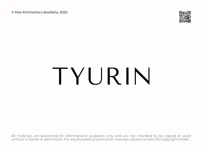 TYURIN | Logo concept brand identity branding fashion flat flat logo logo logo presentation logodesign logotype logotype design luxury logo minimal minimal logo type logo wordmark