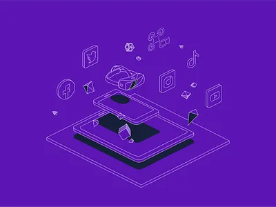 VR/AR & Video Experience agency ar branding experience illo illustration marketing social media video violet vr