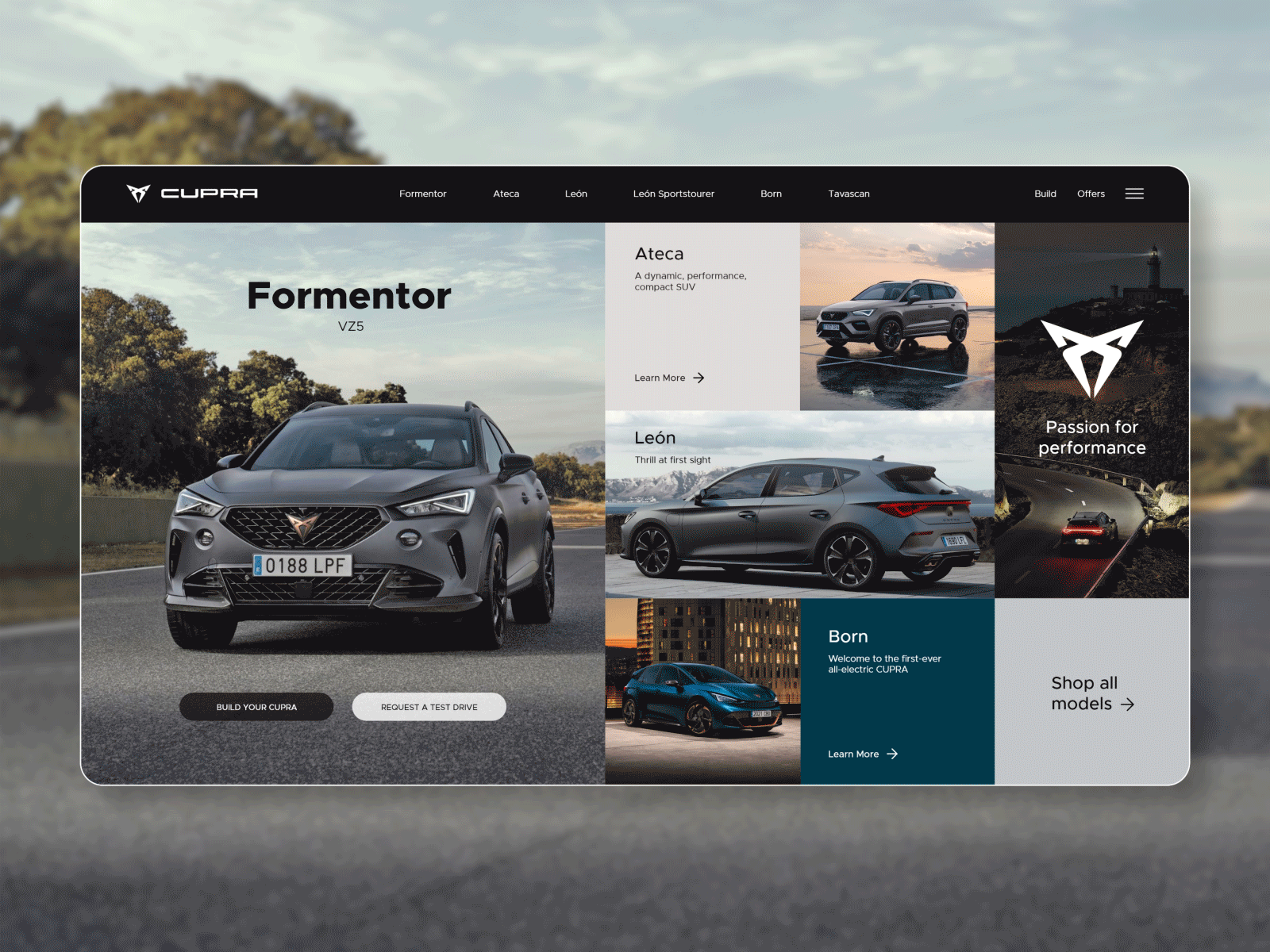 Cupra - Homepage cars cupra grid grid layout homepage landing page performance cars sport cars ui ui design web design